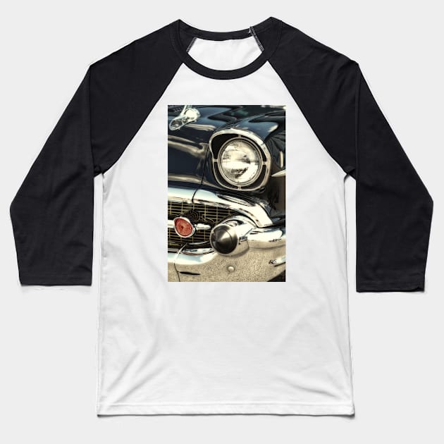 57 Chevy Headlight Baseball T-Shirt by jforno